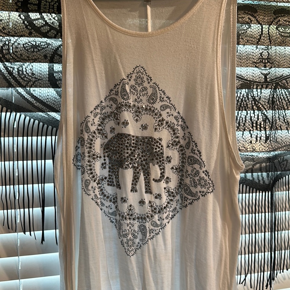Boho sleeveless tee